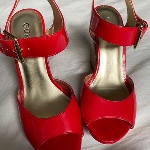 HIGHT RED PLATFORM SANDALS GUESS 7